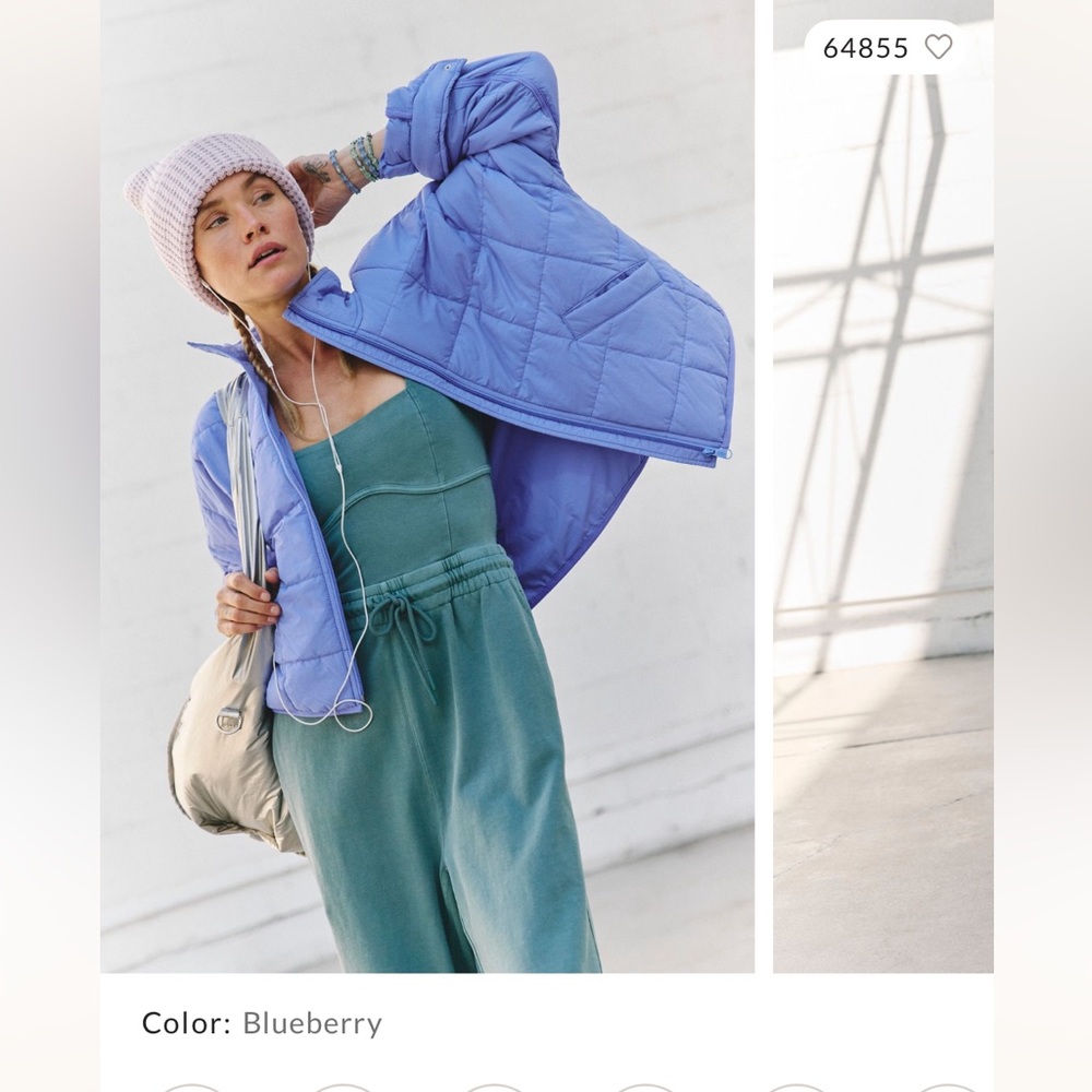 Free people pippa packable jacket in blueberry